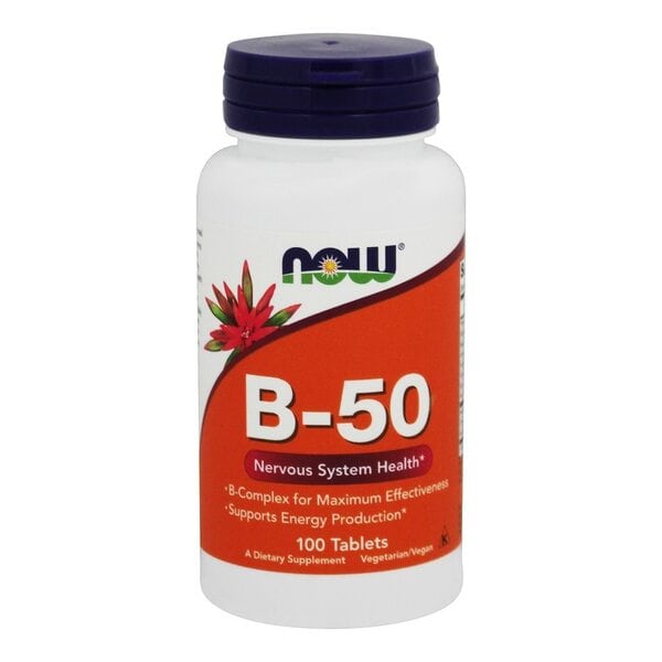 Купить B Комплекс (Now B-50 Complex) Витамины группы Б, 100 капсул фото 