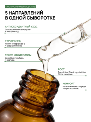 Сыворотка с розмарином для роста волос Cosmokey, несмываемый активатор против выпадения, 50 мл