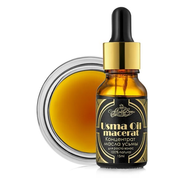 Концентрат масла усьмы Usma Oil macerat, концентрат усьмы для быстрого роста волос, ресниц и бровей, усьма активатор роста бровей и ресниц, 15 мл