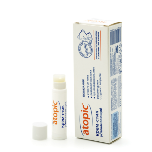 Atopic Атопик крем-стик успокаивающий для сухой кожи, детский крем против атопичного дерматита 4.9 г