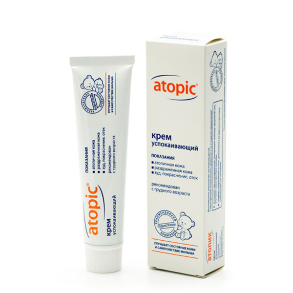 Купить Atopic Атопик крем успокаивающий туба, от атопического дерматита, для грудничков, детей 46 мл  фото 