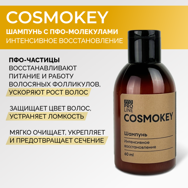 Купить Cosmokey / Космокей Шампунь интенсивное восстановление для поврежденных волос, 60 мл фото 