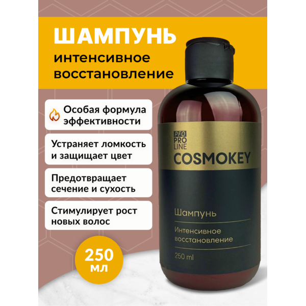 Cosmokey / Космокей Шампунь интенсивное восстановление для поврежденных волос, 250 мл