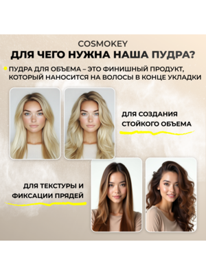 Cosmokey / Космокей Спрей-пудра для матирования и придания объема волосам, 4 г 1 Купить Cosmokey / Космокей Спрей-пудра для матирования и придания объема волосам, 4 г фото 1