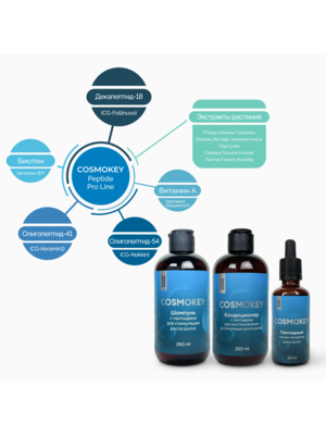 Купить Cosmokey / Космокей Шампунь с пептидами для стимуляции роста волос, 150 мл фото 11