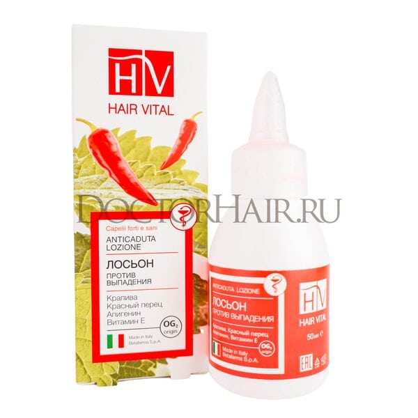 Лосьон от / против выпадения и для роста волос с Витамином Е и Крапивой, средство от выпадения волос, Hair Vital, 50 мл