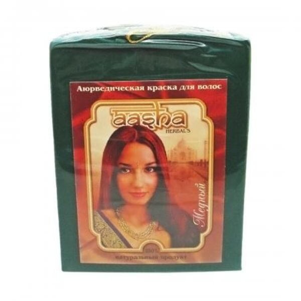 Купить Краска для волос на основе хны Медный Aasha 100г фото 