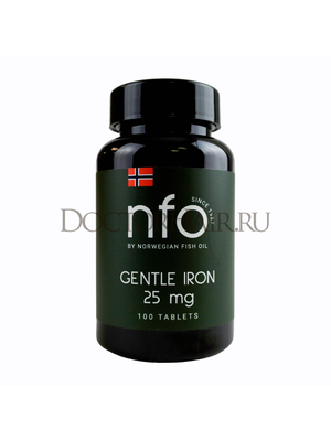 Витамины Железо Norwegian Fish Oill NFO Gentle Iron, витамины Железо Норвегиан Фиш Ойл, 100 таб
