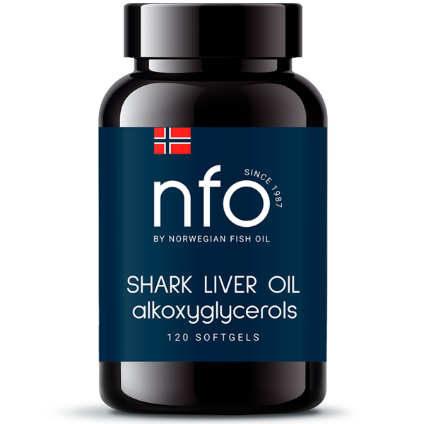 NFO Омега-3 Жир печени акулы, 120 капсул