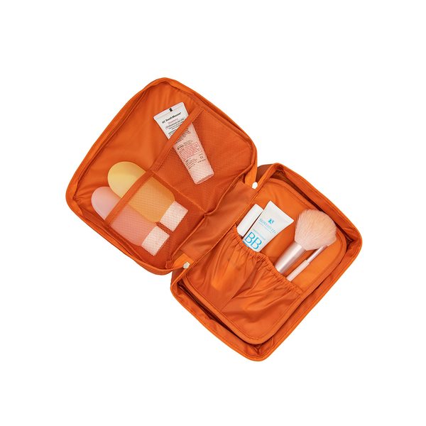 Купить Сумка-несессер для косметических принадлежностей / Тревел-сумка для путешествий, оранжевая фото 3