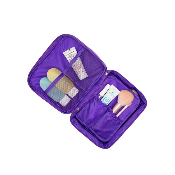 Купить Сумка-несессер для косметических принадлежностей / Тревел-сумка для путешествий, фиолетовая фото 3