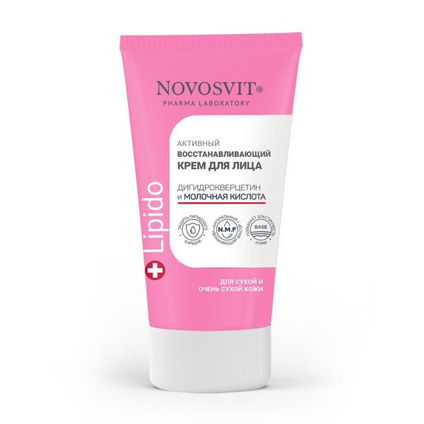 Купить Novosvit Активный восстанавливающий крем для лица Дигидрокверцетин и молочная кислота 50 мл фото 