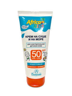 Floresan Africa Kids Крем SPF 50 водостойкий для чувствительной детской кожи, 150 мл
