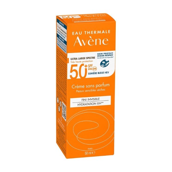 Купить Avene Солнцезащитный крем SPF 50+ без отдушек для лица и шеи, ультраширокий спектр защиты, 50 мл фото 1