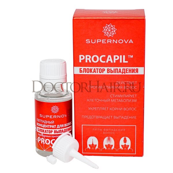 Пептидный концентрат для волос с Прокапилом Блокатор Выпадения SUPERNOVA от / против выпадения волос и алопеции, 30 мл