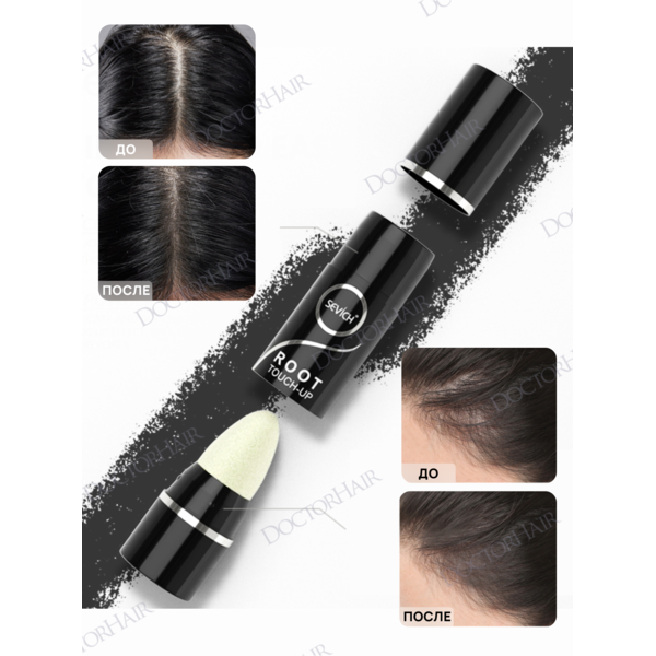Купить Sevich Root Touch-Up / Пудра в форме стика маскирующая для волос, 2,5 г, темно-коричневый фото 2