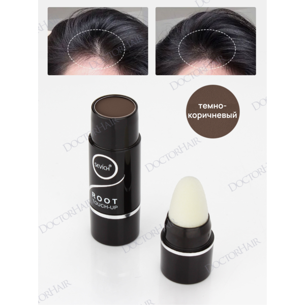 Купить Sevich Root Touch-Up / Пудра в форме стика маскирующая для волос, 2,5 г, темно-коричневый фото 1