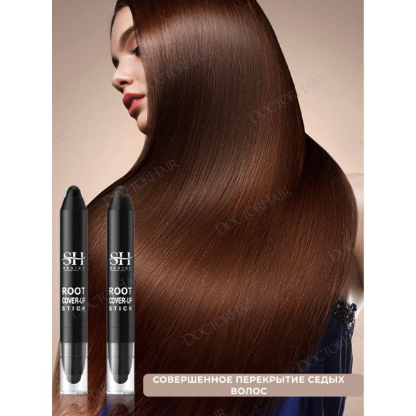 Купить Sevich Root Cover-Up Stick / Карандаш-загуститель для волос со спонжем, маскирует седину и выпадение, 3,8 г, темно-коричневый фото 4