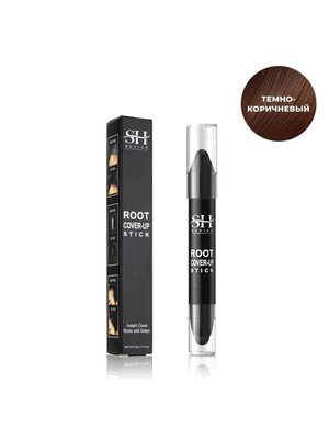 Sevich Root Cover-Up Stick / Карандаш-загуститель для волос со спонжем, маскирует седину и выпадение, 3,8 г, темно-коричневый