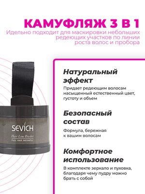 Купить Sevich Пудра маскирующая для волос и бровей (седой), 4 гр фото 1