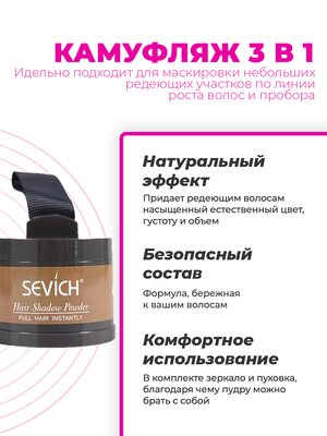 Пудра маскирующая для волос и бровей Sevich (светло-коричневый), 4 гр 1 Купить Пудра маскирующая для волос и бровей Sevich (светло-коричневый), 4 гр фото 1
