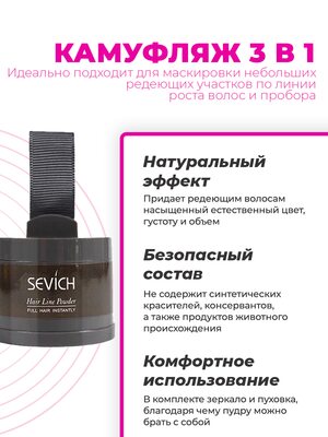 Пудра маскирующая для волос и бровей Sevich (средне-коричневый), 4 гр 1 Купить Пудра маскирующая для волос и бровей Sevich (средне-коричневый), 4 гр фото 1