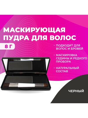 SEVICH Пудра маскирующая для волос и бровей, для загущения редких волос и бровей, для густых бровей (черный), 8 г