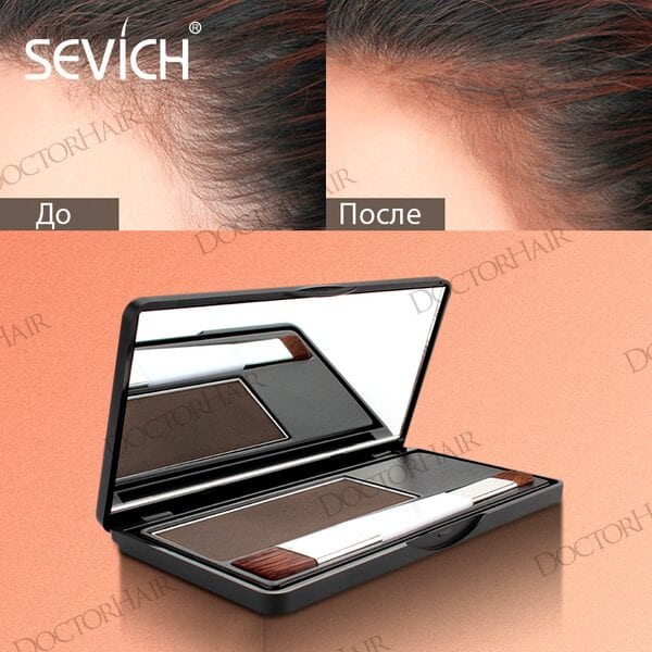 Купить Sevich Пудра маскирующая для волос и бровей (черный), 8 гр фото 2