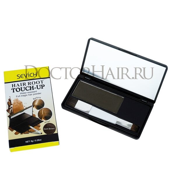 Купить Sevich Пудра маскирующая для волос и бровей (темно-коричневый), 8 гр фото 12