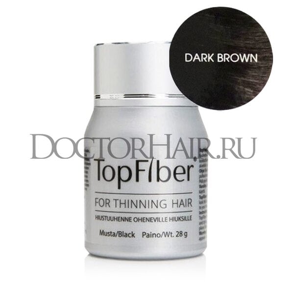 TopFiber Финский кератиновый загуститель волос (тёмно-коричневый) 