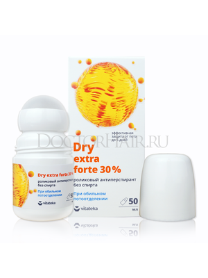 Витатека Драй Экстра Форте (Dry Extra Forte) без спирта ролик от обильного потоотделения 30%, антиперспирант против запаха пота 50 мл