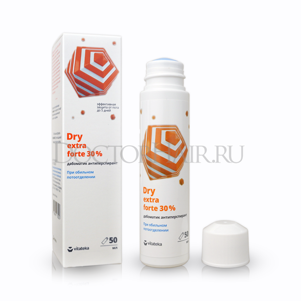 Витатека Драй Экстра Форте (Dry Extra Forte) дабоматик от обильного потоотделения 30%,  антиперспирант против запаха пота 50 мл