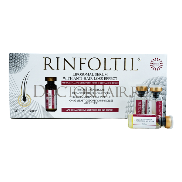 Купить Ринфолтил сыворотка липосомная п/выпадения волос для ослабленных и истонченных волос, 30 флаконов фото 