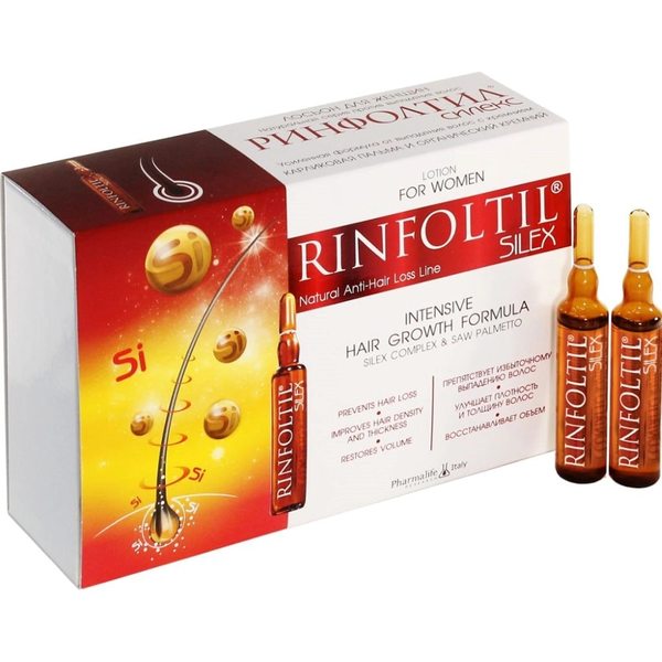 Купить Ринфолтил Силекс ампулы усиленная формула с кремнием для женщин, 10 ампул фото 