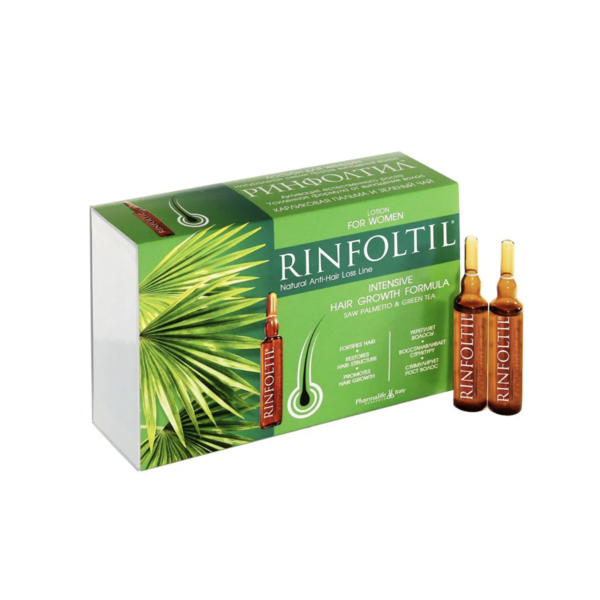 Купить Ринфолтил Зеленая Серия ампулы для женщин усиленная формула против выпадения волос, 10 ампул фото 