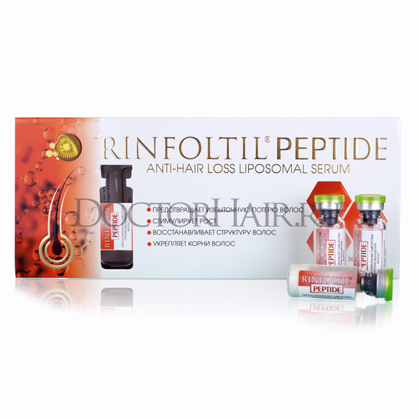 Купить Ринфолтил пептид сыворотка липосомная против выпадения волос, 30 флаконов фото 
