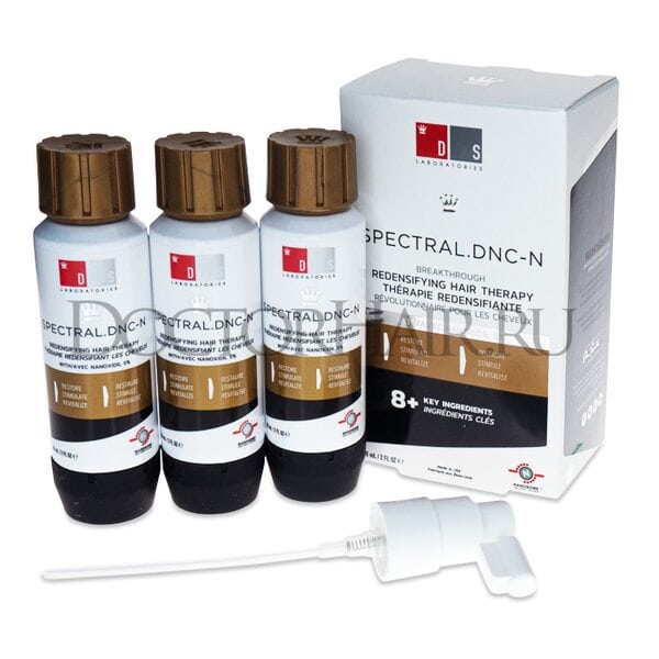 Spectral DNC-N лосьон для улучшения роста волоc на 3 месяца, Спектрал ДНС-Н средство стимулирующее рост волос, лосьон против облысения, 3 уп по 60 мл