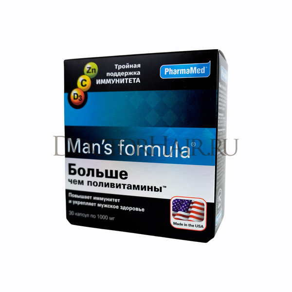 Витаминный комплекс Менс формула, больше чем поливитамины, витамины для мужчин Man's formula, витамины для улучшения метаболизма мужского организма, поддерживания уровня тестостерона, 30 шт