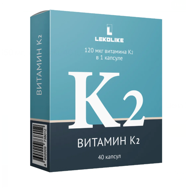 Витамин K2 40 капсул по 350 мг, Леколайк