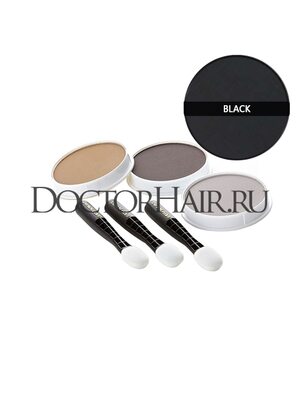 Пудра для волос DermMatch (черный), пудра-загуститель для волос и бороды, камуфляж для волос, маскировка выпадения волос и отросших корней, камуфляж для висков и редких волос, 40 г