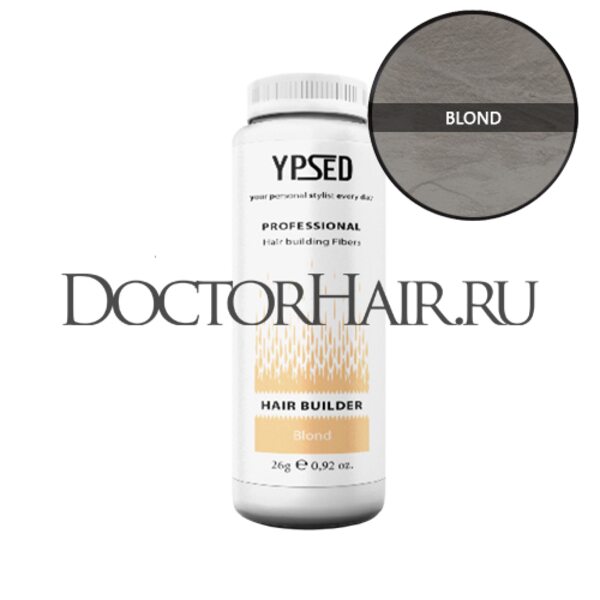 Загуститель для волос Ypsed Professional (блонд), маскирующая пудра для загущения волос, загуститель для волос и бороды, камуфляж для волос, маскировка выпадения волос и отросших корней, 60 г